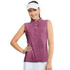 Pleasure Chest-Women Sleeveless Polo Shirt-Gerbera Prints