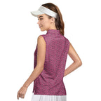 Pleasure Chest-Women Sleeveless Polo Shirt-Gerbera Prints