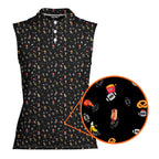 I’m Just Here For The Snacks-Women Sleeveless Polo Shirt-Gerbera Prints
