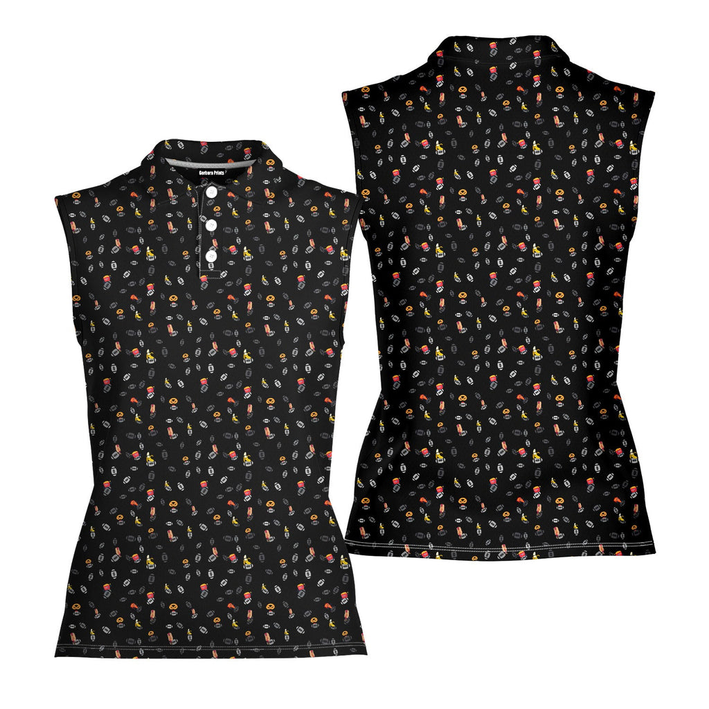 I’m Just Here For The Snacks-Women Sleeveless Polo Shirt-Gerbera Prints