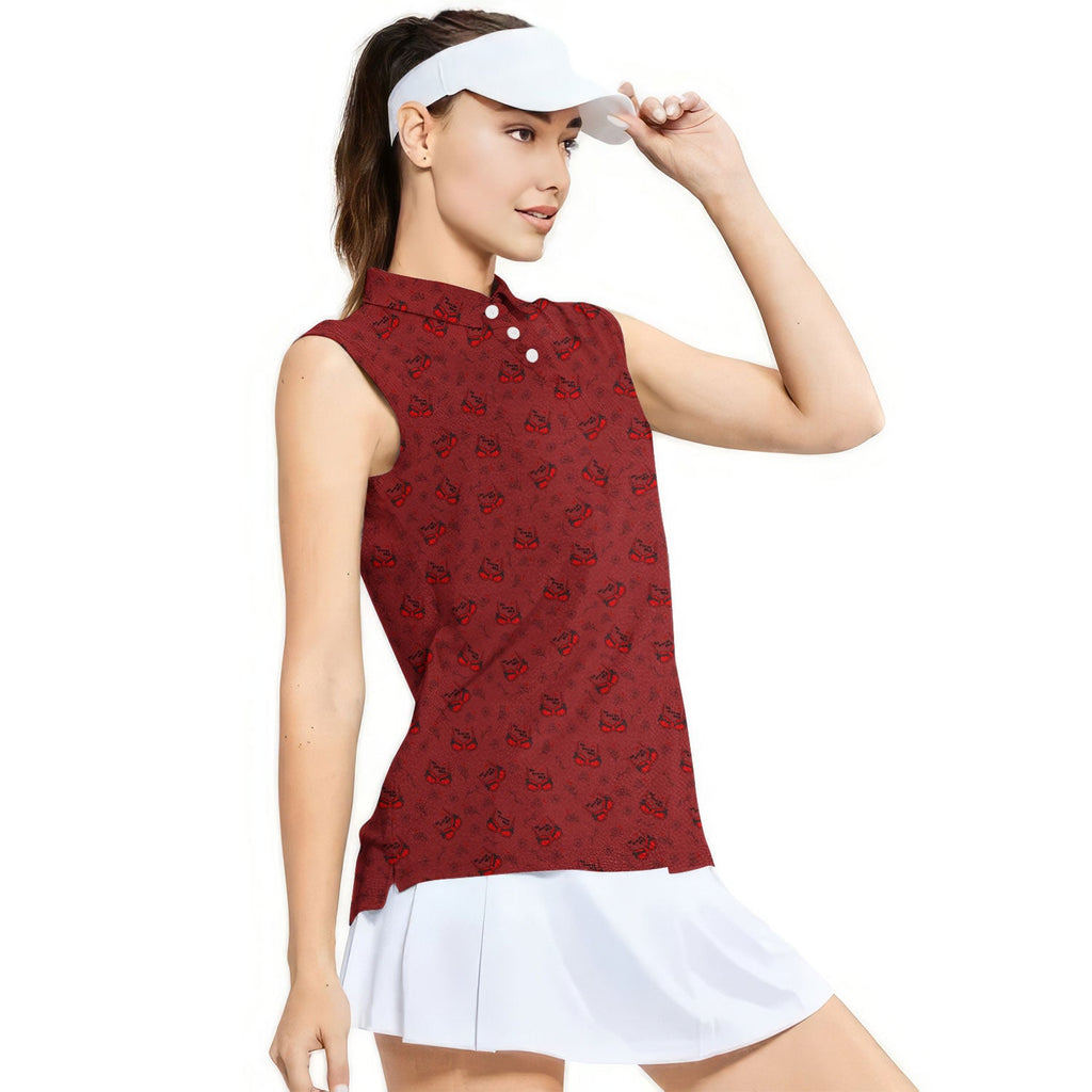 You Drive Me Wild-Women Sleeveless Polo Shirt-Gerbera Prints