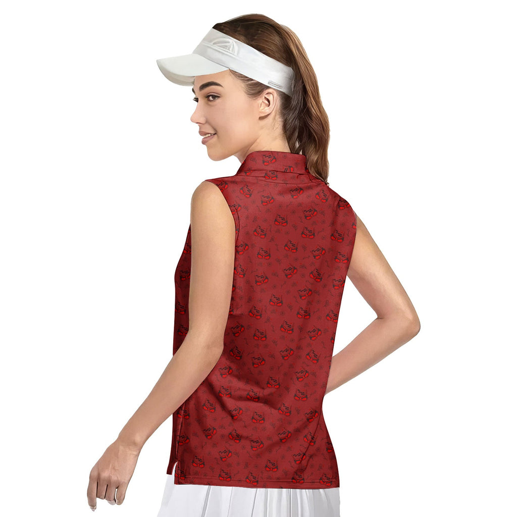 You Drive Me Wild-Women Sleeveless Polo Shirt-Gerbera Prints