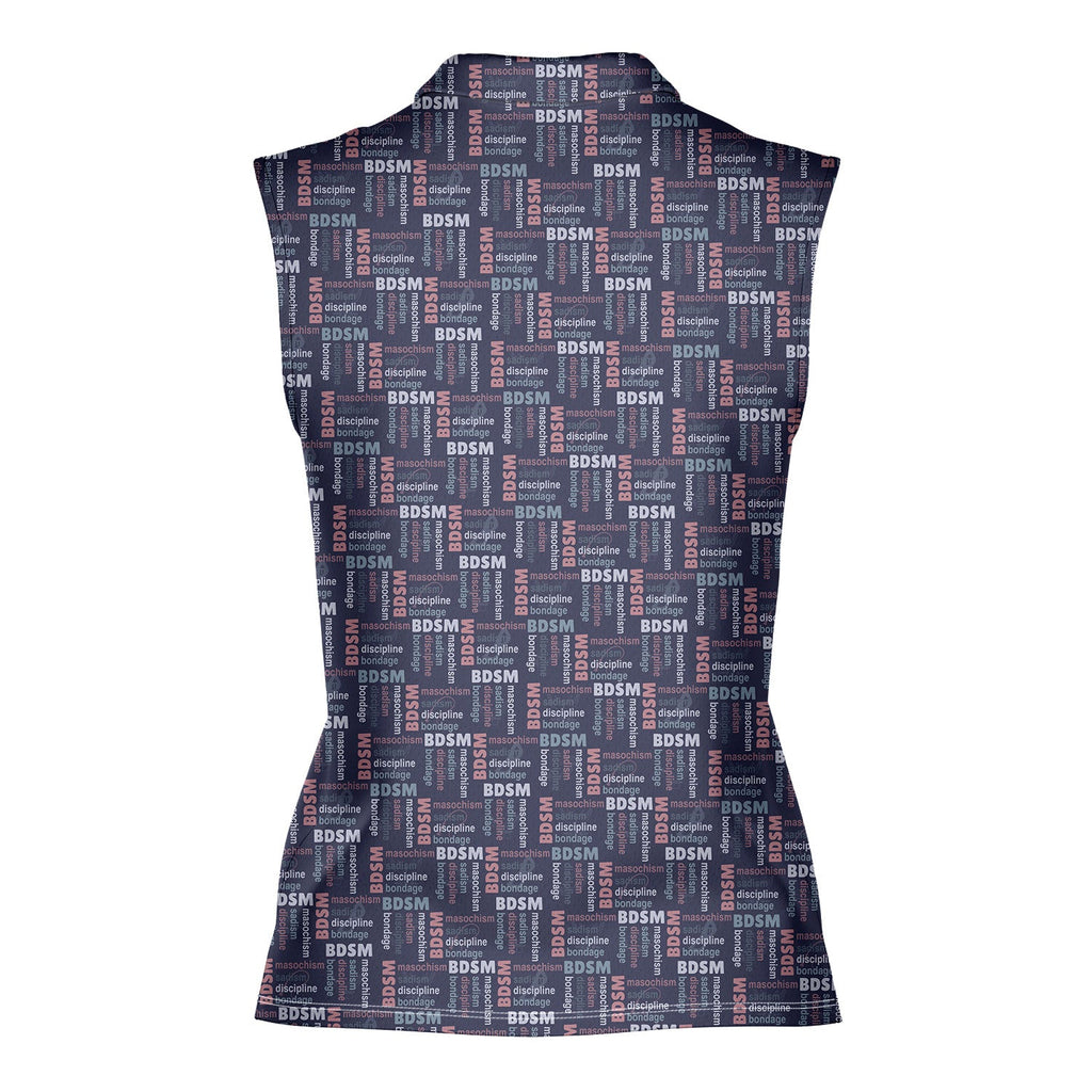 Experimental-Women Sleeveless Polo Shirt-Gerbera Prints