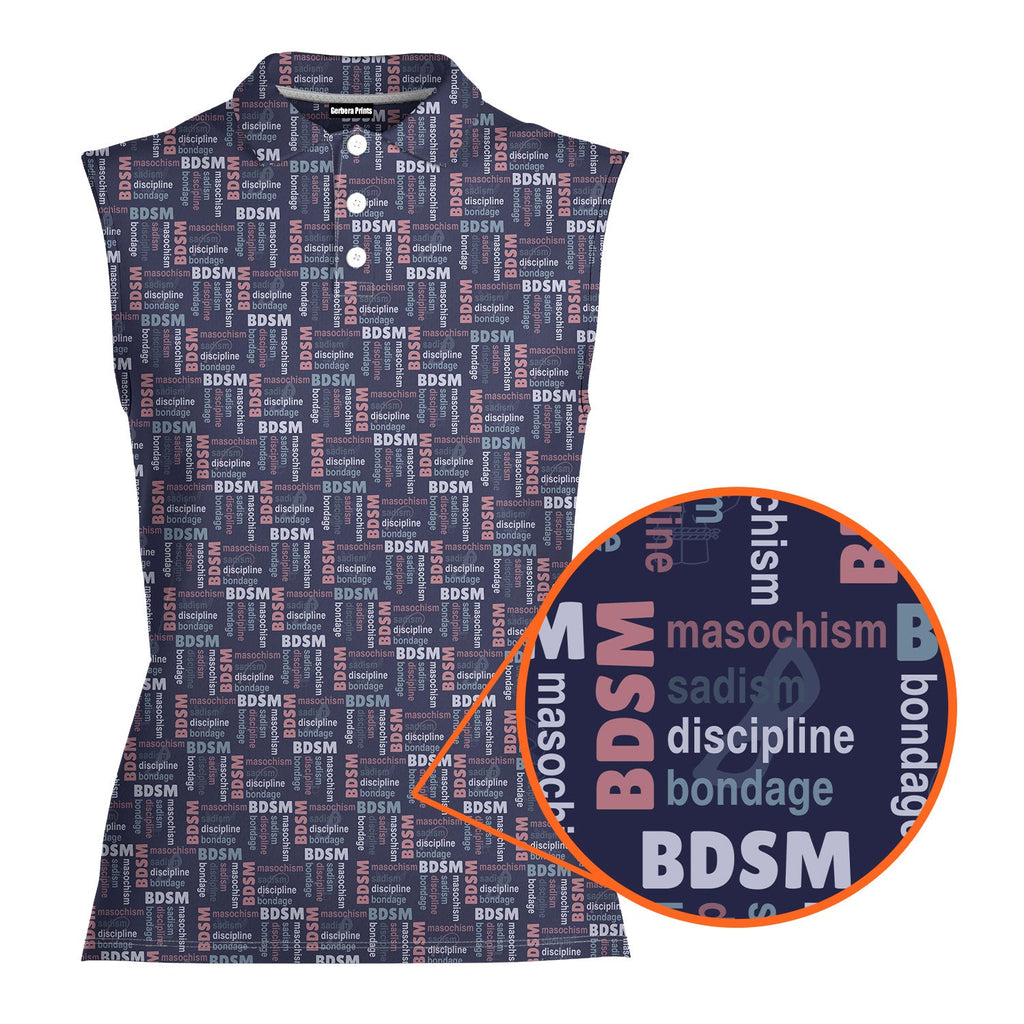 Experimental-Women Sleeveless Polo Shirt-Gerbera Prints