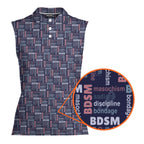 Experimental-Women Sleeveless Polo Shirt-Gerbera Prints