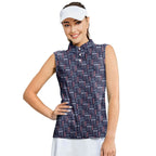 Experimental-Women Sleeveless Polo Shirt-Gerbera Prints