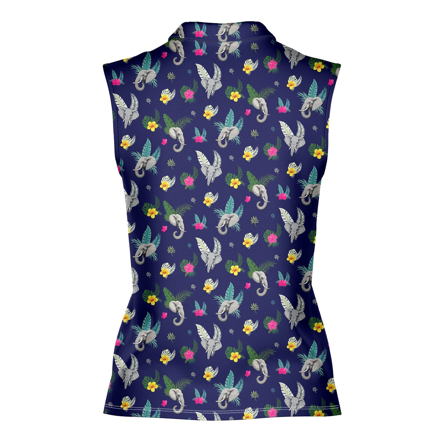 Big Trunk-Women Sleeveless Polo Shirt-Gerbera Prints