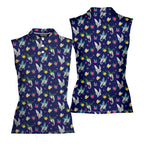 Big Trunk-Women Sleeveless Polo Shirt-Gerbera Prints