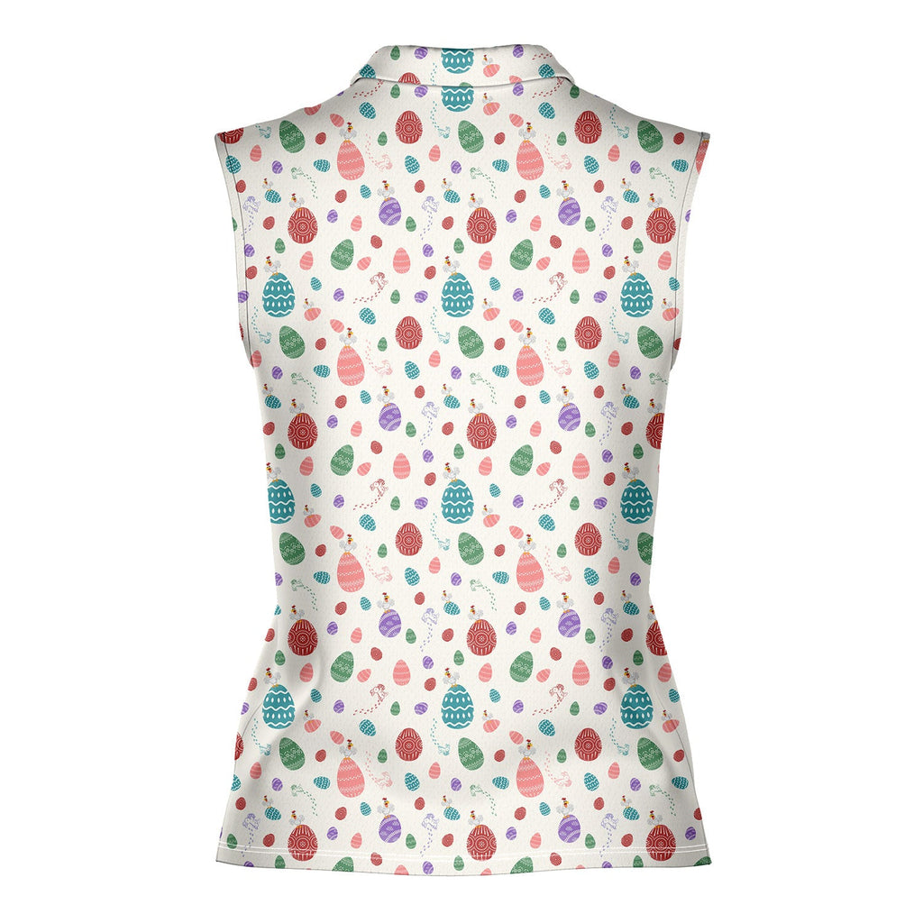 Hoppin' into Spring-Women Sleeveless Polo Shirt-Gerbera Prints