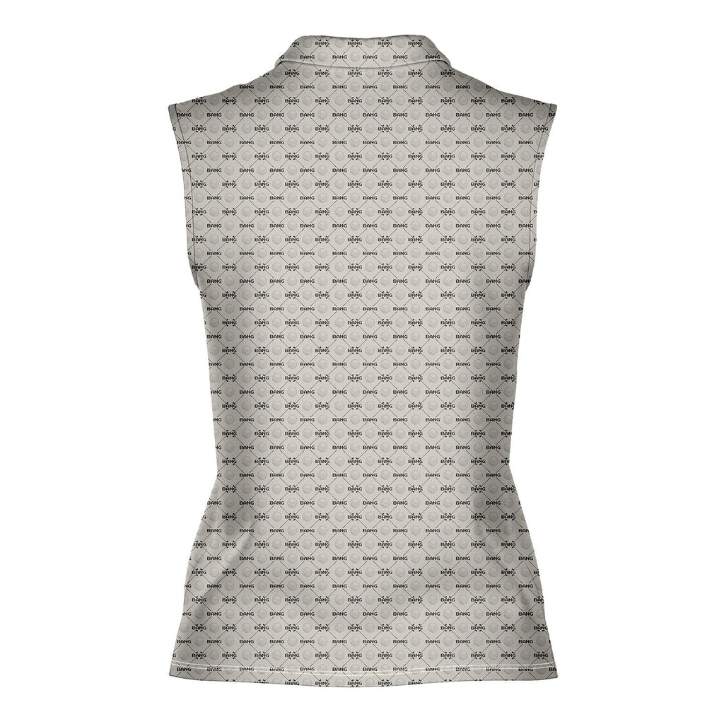Bang-Women Sleeveless Polo Shirt-Gerbera Prints