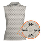 Bang-Women Sleeveless Polo Shirt-Gerbera Prints