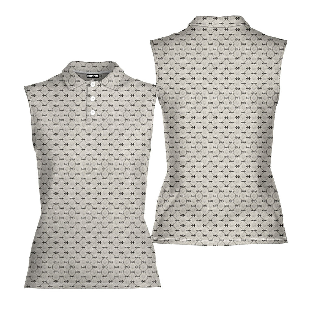 Bang-Women Sleeveless Polo Shirt-Gerbera Prints