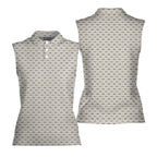 Bang-Women Sleeveless Polo Shirt-Gerbera Prints