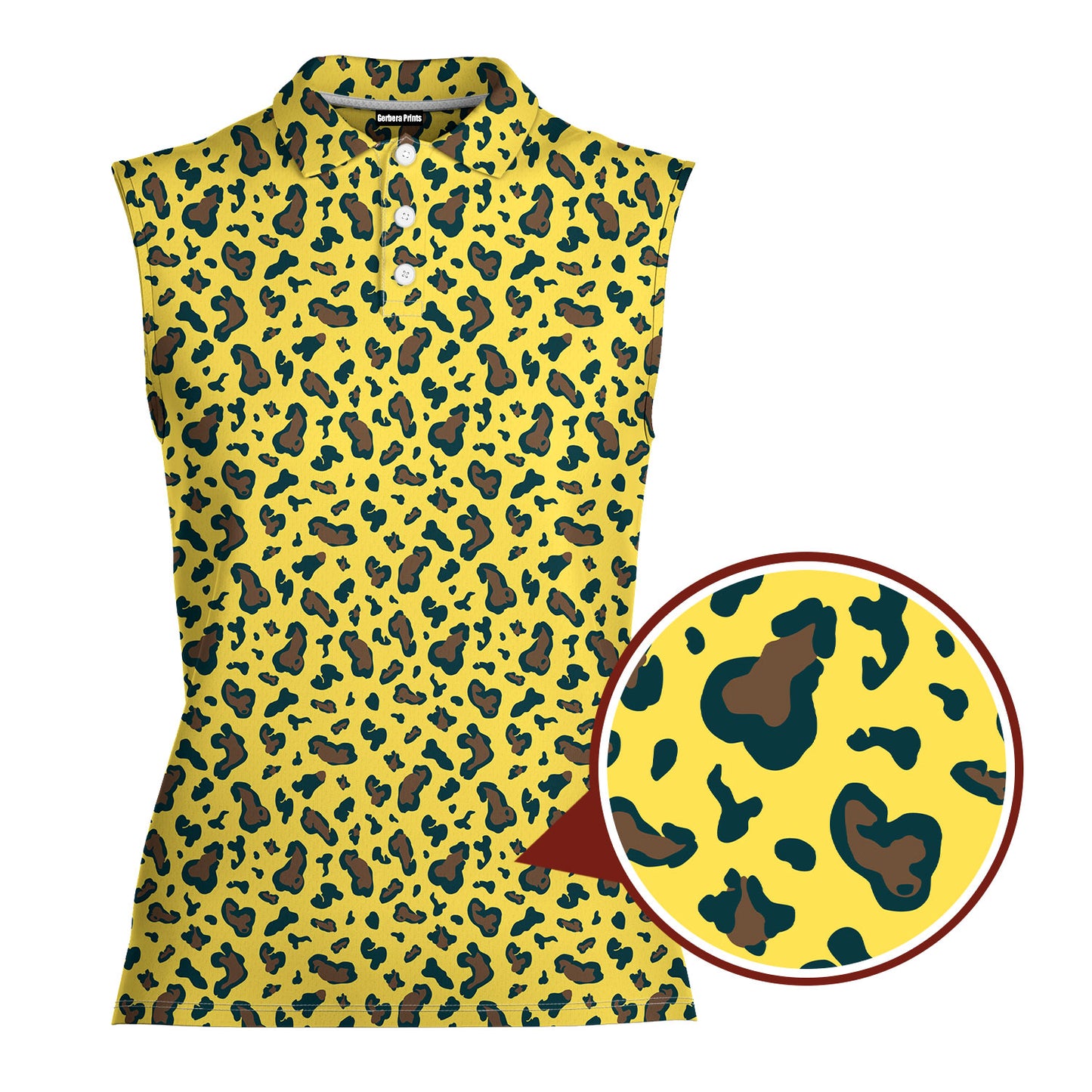 Leopard - Ladies Sleeveless Golf Polo Shirt