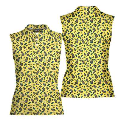 Leopard - Ladies Sleeveless Golf Polo Shirt