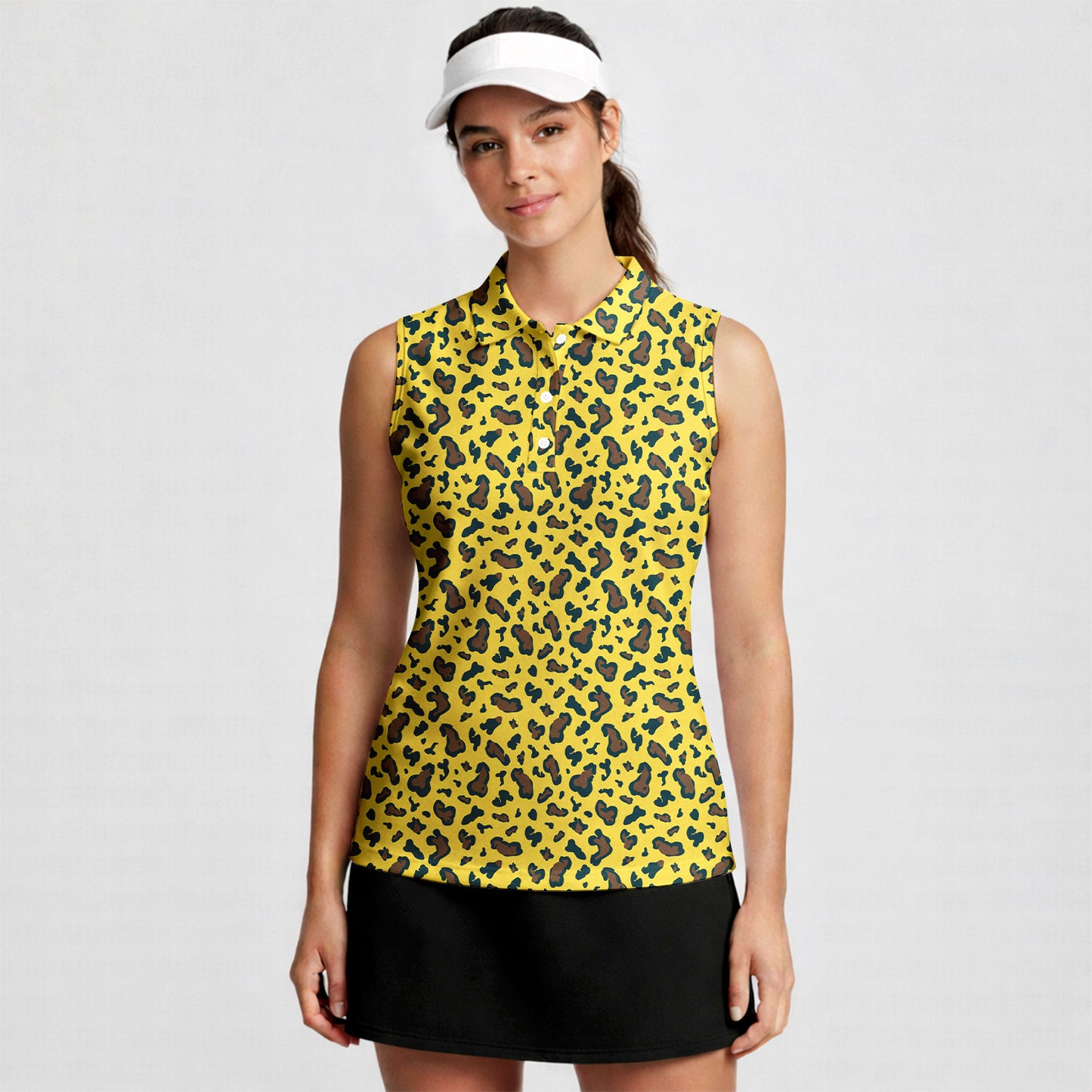 Leopard - Ladies Sleeveless Golf Polo Shirt