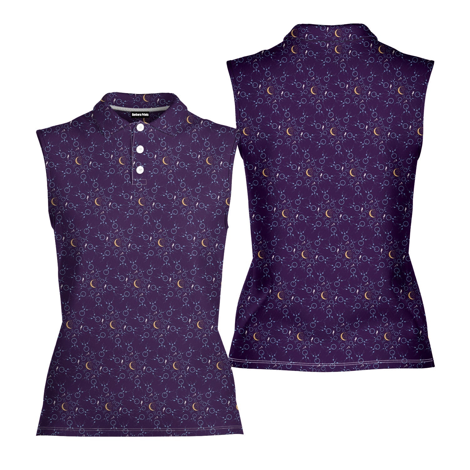 Steamy Dream-Women Sleeveless Polo Shirt-Gerbera Prints