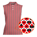 Turned On-Women Sleeveless Polo Shirt-Gerbera Prints