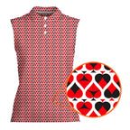 Turned On-Women Sleeveless Polo Shirt-Gerbera Prints