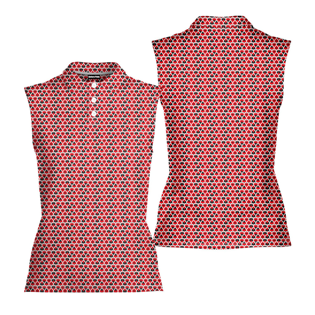 Turned On-Women Sleeveless Polo Shirt-Gerbera Prints