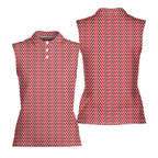 Turned On-Women Sleeveless Polo Shirt-Gerbera Prints