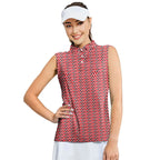 Turned On-Women Sleeveless Polo Shirt-Gerbera Prints