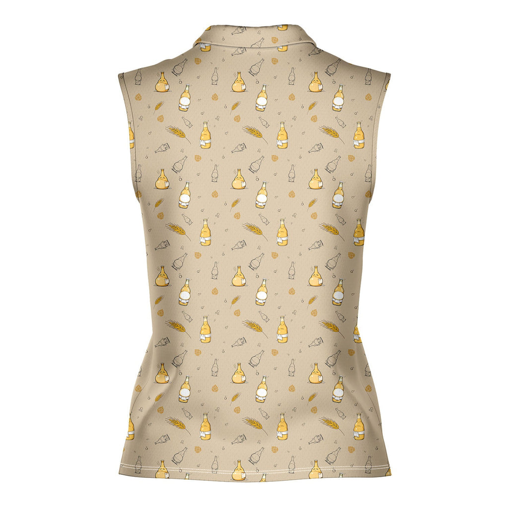 Love Handle-Women Sleeveless Polo Shirt-Gerbera Prints