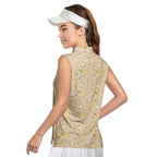 Love Handle-Women Sleeveless Polo Shirt-Gerbera Prints