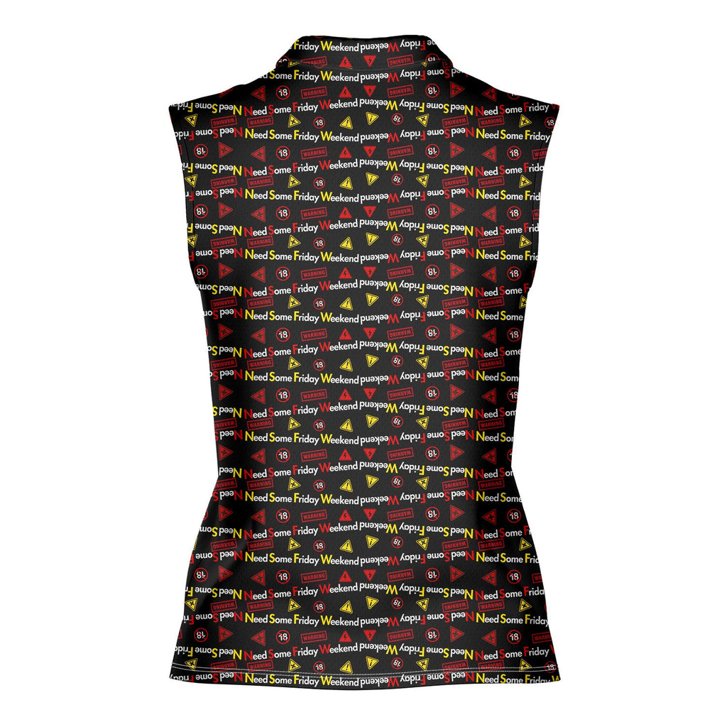 Need Some Friday Weekend-Women Sleeveless Polo Shirt-Gerbera Prints