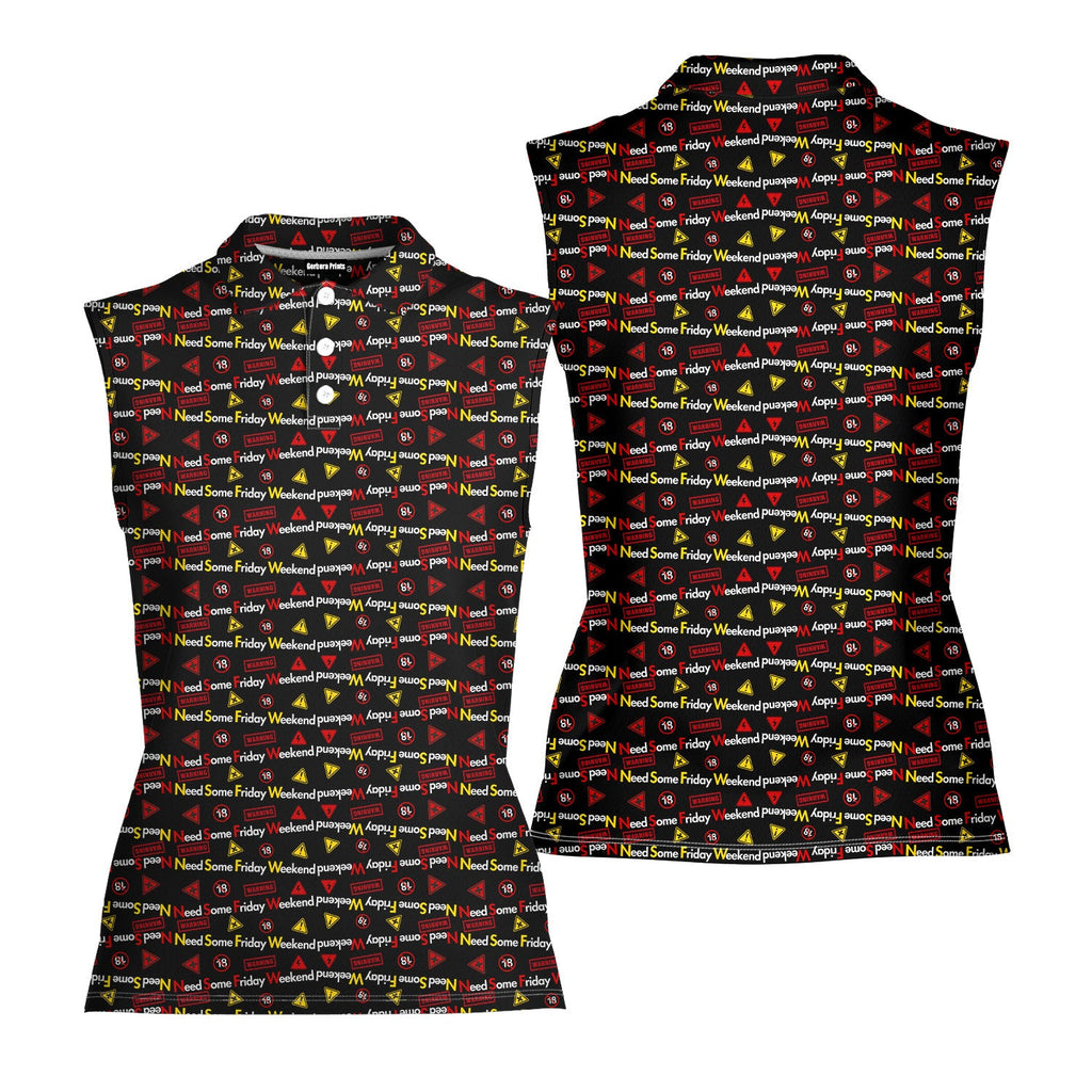 Need Some Friday Weekend-Women Sleeveless Polo Shirt-Gerbera Prints