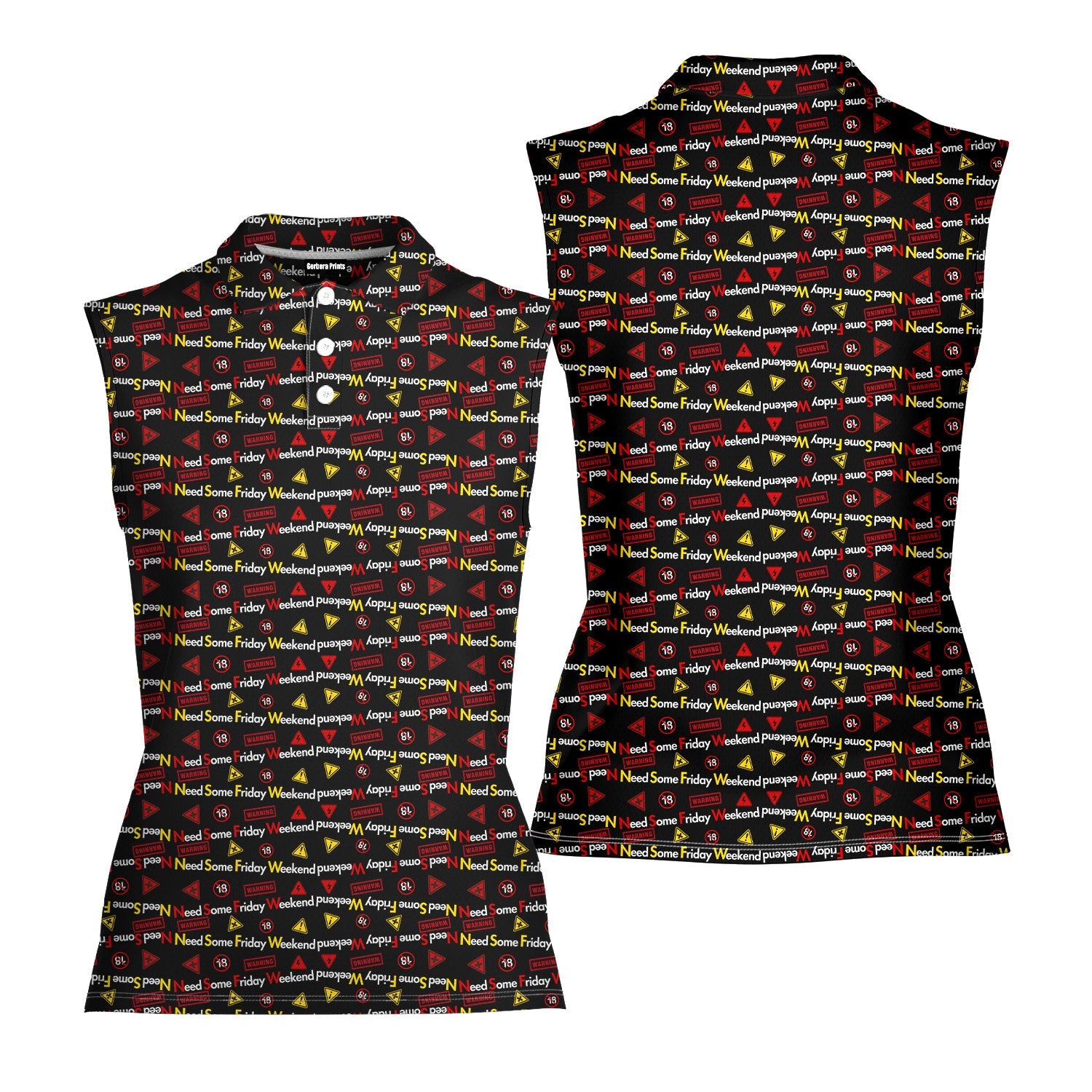 Need Some Friday Weekend-Women Sleeveless Polo Shirt-Gerbera Prints
