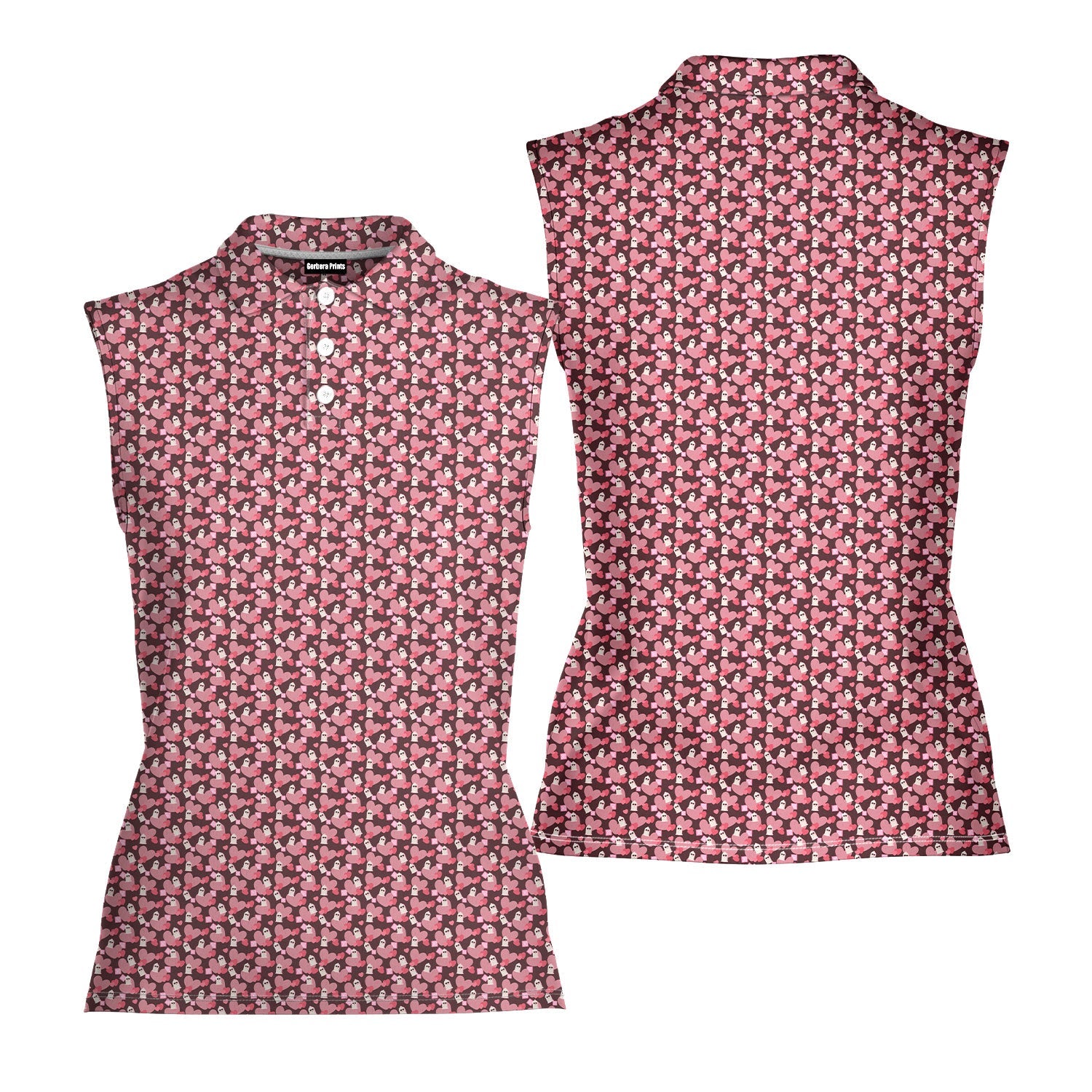 No Raincoat No Love-Women Sleeveless Polo Shirt-Gerbera Prints
