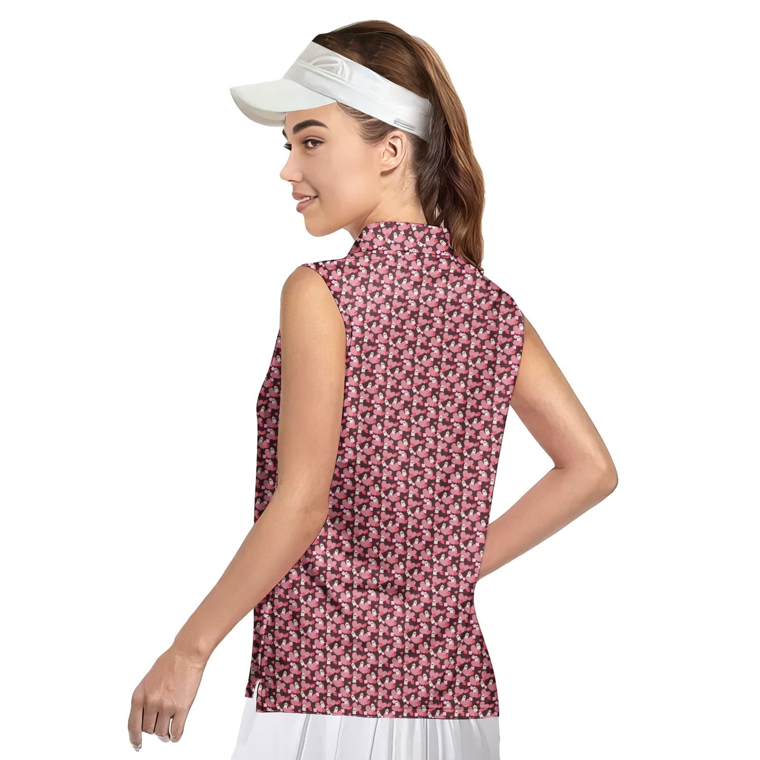 No Raincoat No Love-Women Sleeveless Polo Shirt-Gerbera Prints