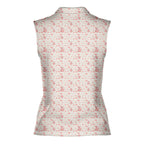 Makin Bacon-Women Sleeveless Polo Shirt-Gerbera Prints