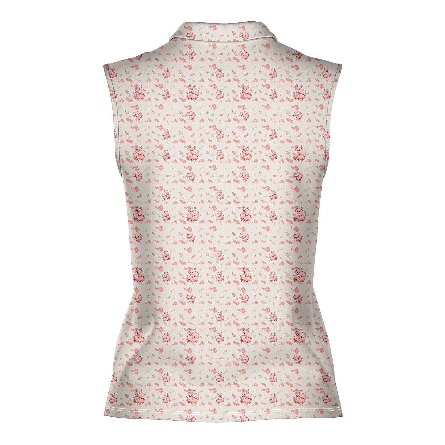 Makin Bacon-Women Sleeveless Polo Shirt-Gerbera Prints