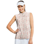Makin Bacon-Women Sleeveless Polo Shirt-Gerbera Prints