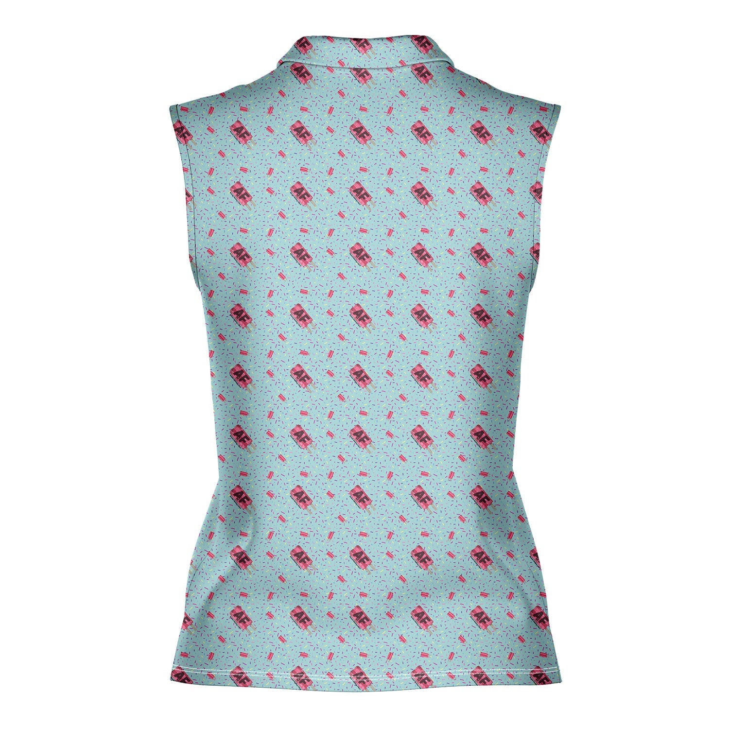 AF Because Adulting is Hard-Women Sleeveless Polo Shirt-Gerbera Prints