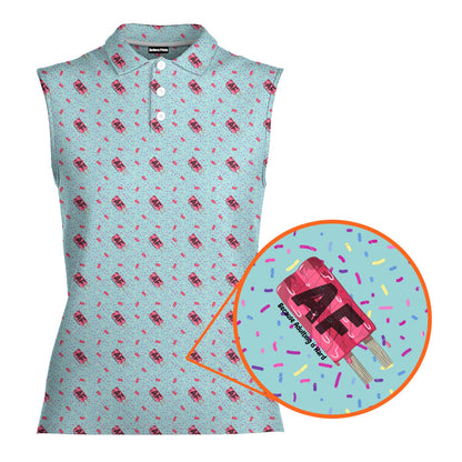 AF Because Adulting is Hard - Ladies Sleeveless Golf Polo Shirt