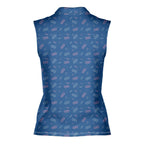 Sneaky Link-Women Sleeveless Polo Shirt-Gerbera Prints