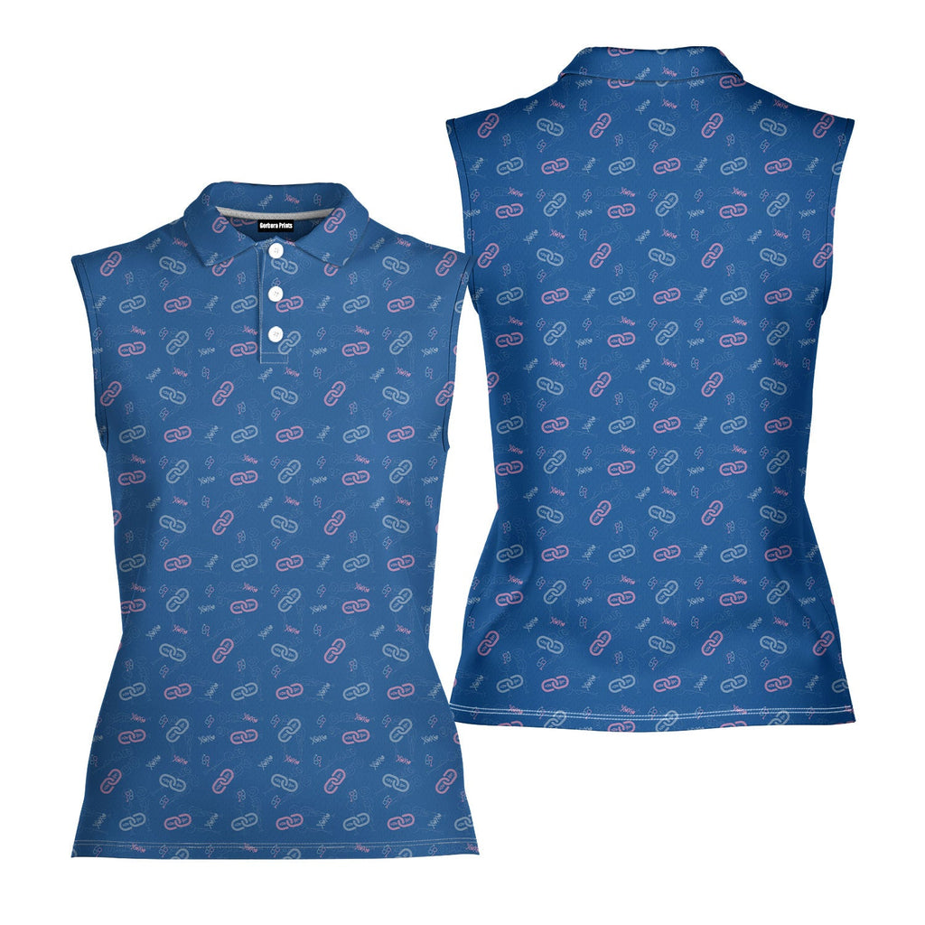 Sneaky Link-Women Sleeveless Polo Shirt-Gerbera Prints