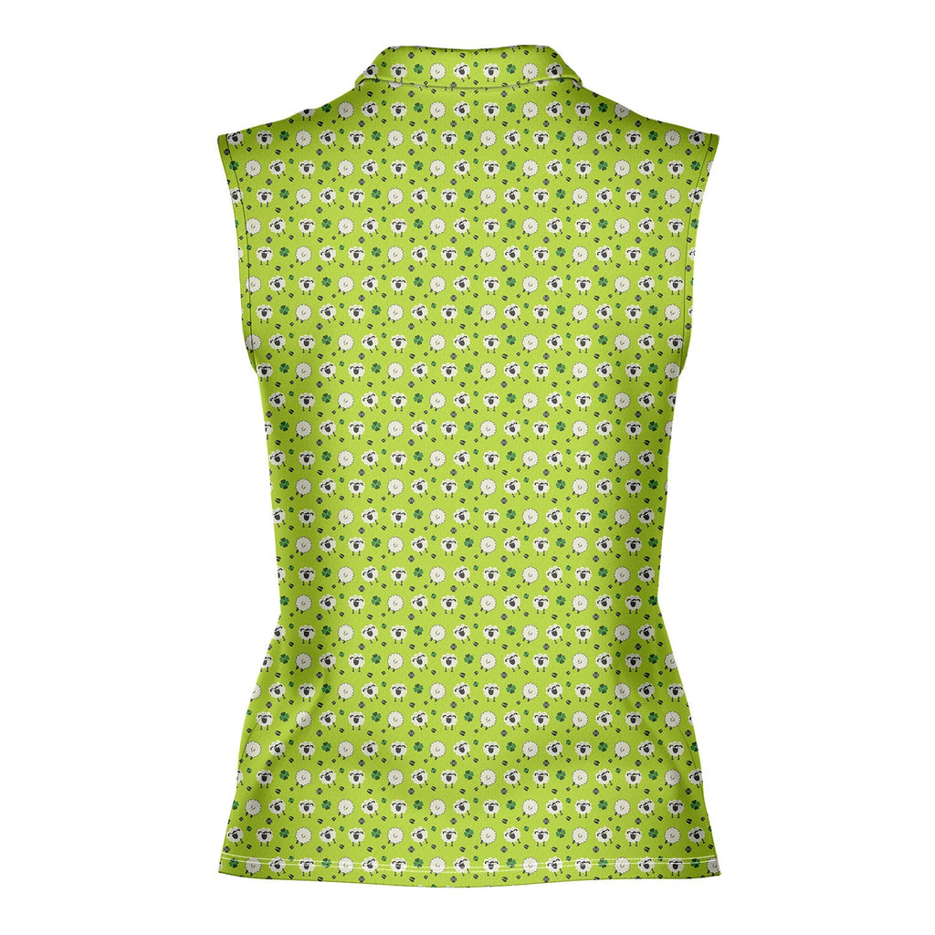 Lamb of God-Women Sleeveless Polo Shirt-Gerbera Prints
