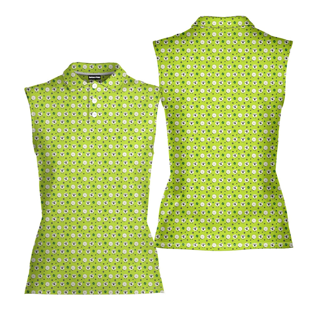 Lamb of God-Women Sleeveless Polo Shirt-Gerbera Prints