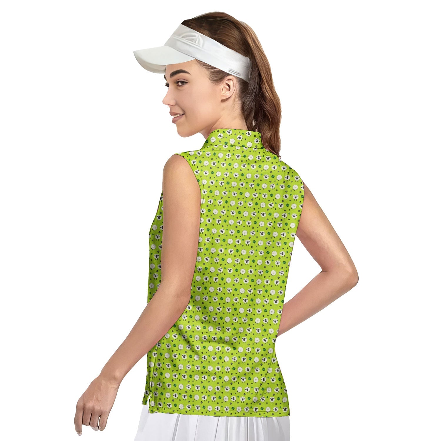 Lamb of God-Women Sleeveless Polo Shirt-Gerbera Prints