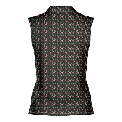 Catching Feelings - Ladies Sleeveless Golf Polo Shirt