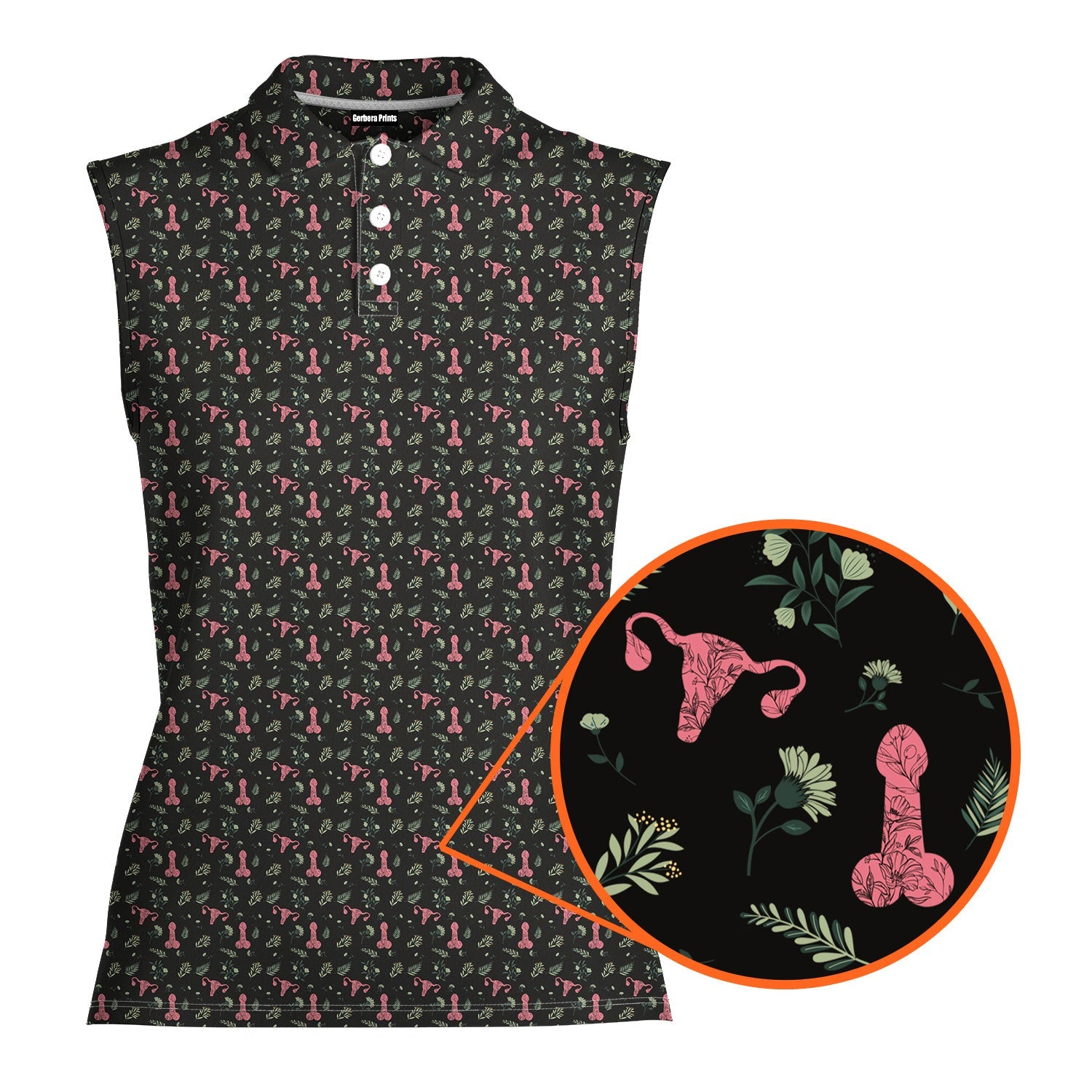 Catching Feelings - Ladies Sleeveless Golf Polo Shirt