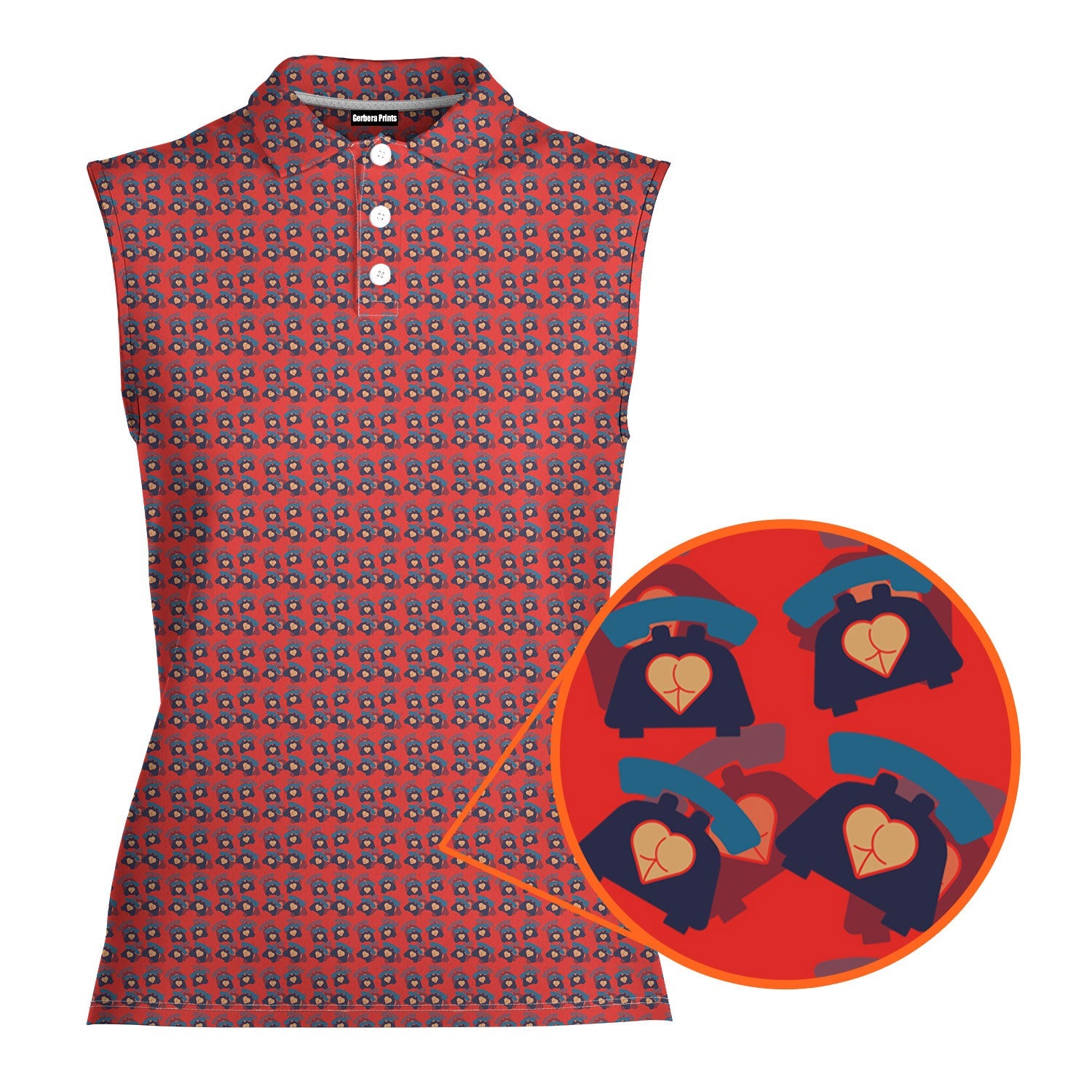 Booty Call-Women Sleeveless Polo Shirt-Gerbera Prints