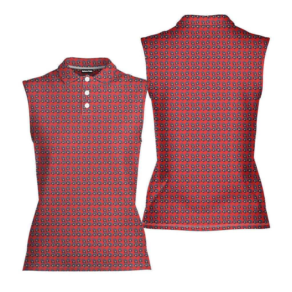 Booty Call-Women Sleeveless Polo Shirt-Gerbera Prints