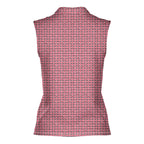 XO-Women Sleeveless Polo Shirt-Gerbera Prints