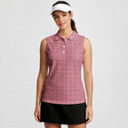XO-Women Sleeveless Polo Shirt-Gerbera Prints