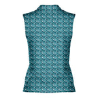 S-e-xting-Women Sleeveless Polo Shirt-Gerbera Prints